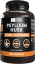 PURE ORIGINAL INGREDIENSER Psyllium Husk (365 kapsler) Ingen Magnesium eller Rice Fillers, Altid Pure, Lab Verified