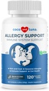 Allergi support til hunde - 120 tyggetabletter - med C-vitamin, Omega 3 og Colostrum - Itch Relief, Allergi Relief til hunde, Hud Sother - med Probiotika til immunsystemet sundhed