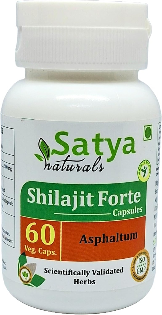 Generisk O r g a n i c Shilajit kapsel 60 Servering pr. flaske 500mg ayurvedic ingen kunstige ingredienser inkluderet (Single pack)