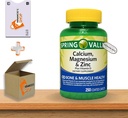 Calcium Magnesiumzink med D3- vitaminkapsler • Knogle- og muskelhygiejne • Immunstøtte • Kosttilskud • 250 Tæller efter Spring Valley Plus Venancio 's Shop Sticker