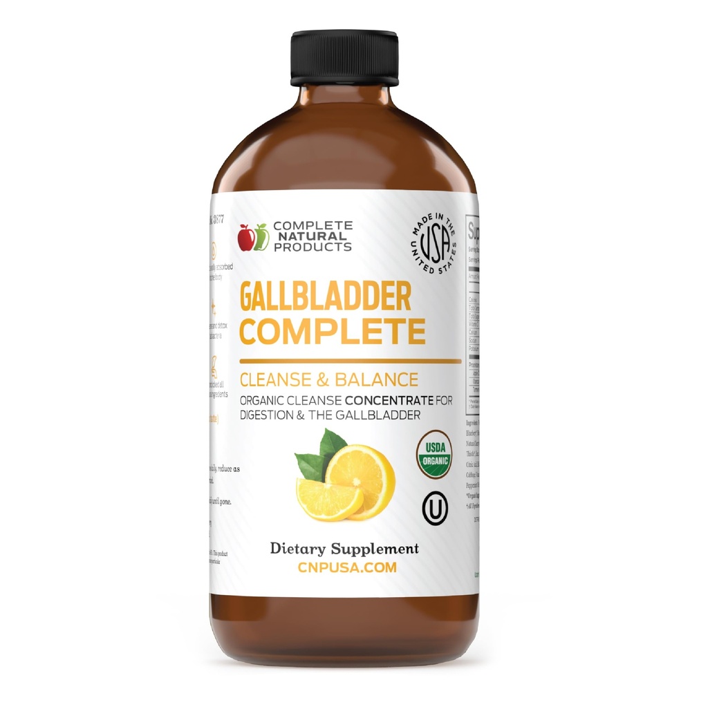 Gallblære Complete 8oz - Natural Organic Liquid Gallstones Cleanse, Support, & Sludge Formel Supplement