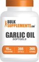 BulkSupplements.com Garlic Oil Softgels - Aged Garlic Supplement, Odorless - Gluten Free, 1 Softgel per Serving (10mg), 365 Count (Pack of 1)