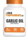 BulkSupplements.com Hvidløg Oil Softgels - Laged Hvidløg Supplement, Odorless - Gluten Free, 1 Softgel per Serving (10mg), 365 Greve (Pack of 1)
