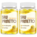 Saw Palmetto til kvinder - DHT Blocker hårvækst supplement - 500mg Potent Saw Palmetto Gummies til hår, hud, negle, urinveje Wellness - Mango- Ananas Flavor - 120 Gummies