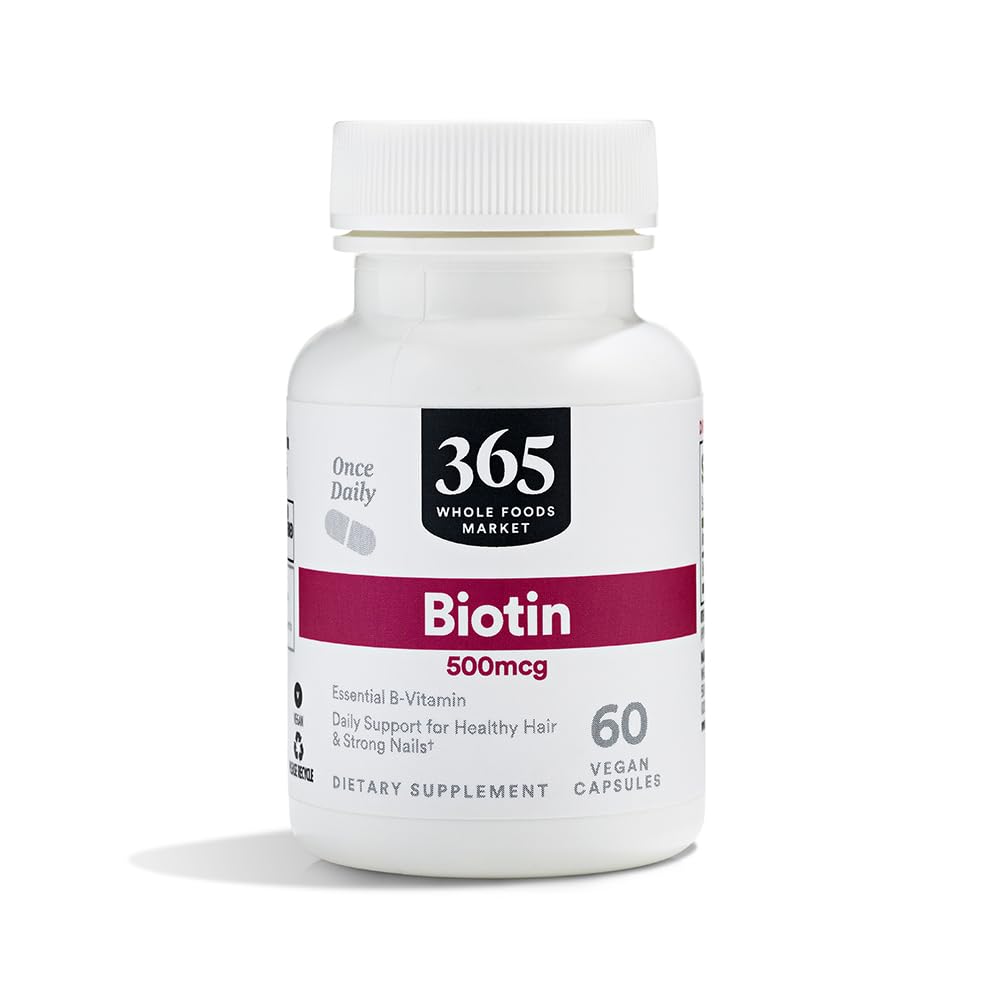 365 af Whole Foods Market, Biotin Vegetary Capsules, 500 MCG, 60 CT
