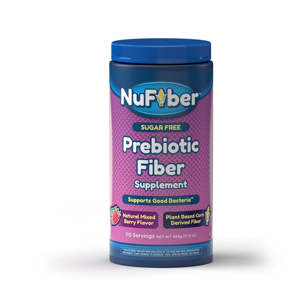 Fiber Supplement, Daily Prebiotic Fiber, 115 Servings, Natural Mixed Berry Flavor, Grit-Free, No Gluten & Sugar, Plant Based Corn Powder to Support Digestive & Gut Health