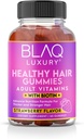Blaq Luxury Biotin Gummies - Hår vækst vitaminer med 5000mcg biotin pr Servering B124; Vitamin B12, B6, Folsyre, Jod, Zink B124; Hår supplement til Hår vækst B124; for kvinder & mænd