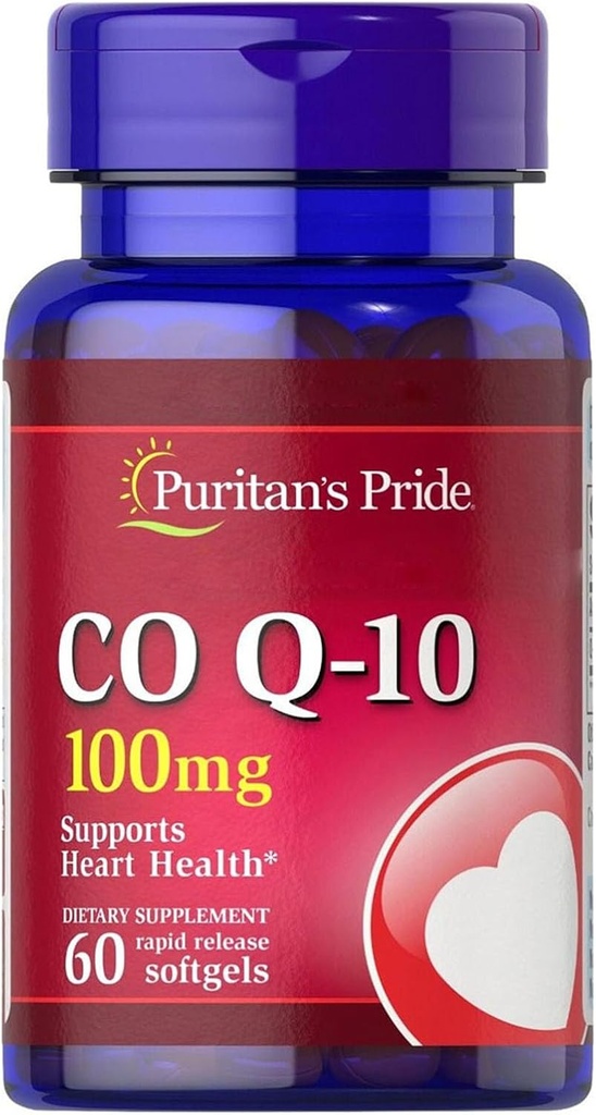 Puritan 's Pride Coenzym CoQ10 100mg, Kosttilskud til hjerte sundhed, blodtryk, oral gumme sundhed, og sund aldring support, 60 Servere, hurtig frigivelse Softgels