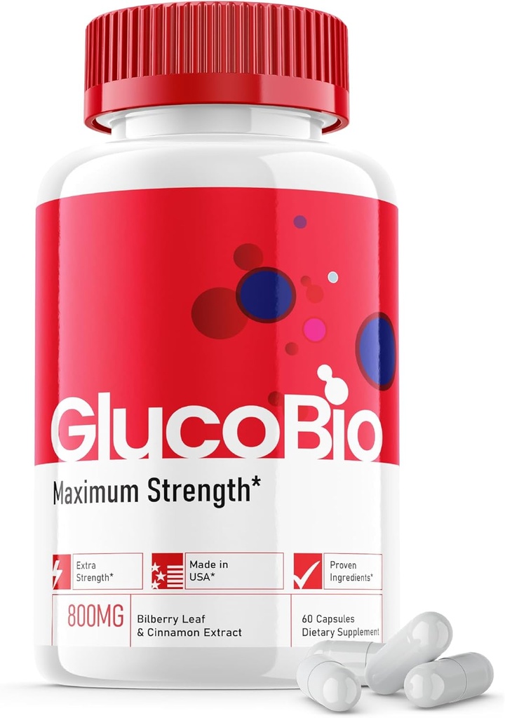 Glucobio kapsler - Officiel formel - Gluco Bio Support Vitamin piller, Glucobio sundhed og wellness kapsler Maksimal styrke, Glucobio, Gluco Bio piller Advanced Support (60 kapsler)