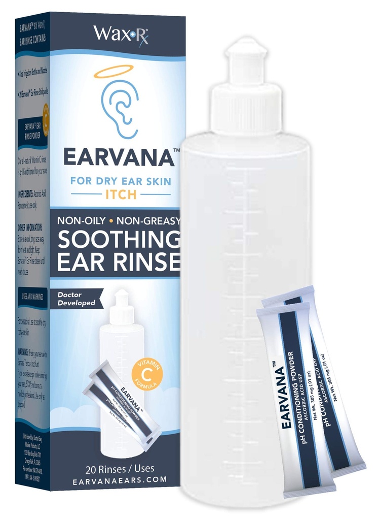 EARVANA Lindrende Øre Skyl for tørre Øre Itch