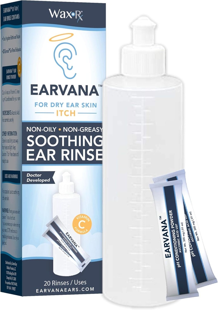 EARVANA Lindrende Øre Skyl for tørre Øre Itch