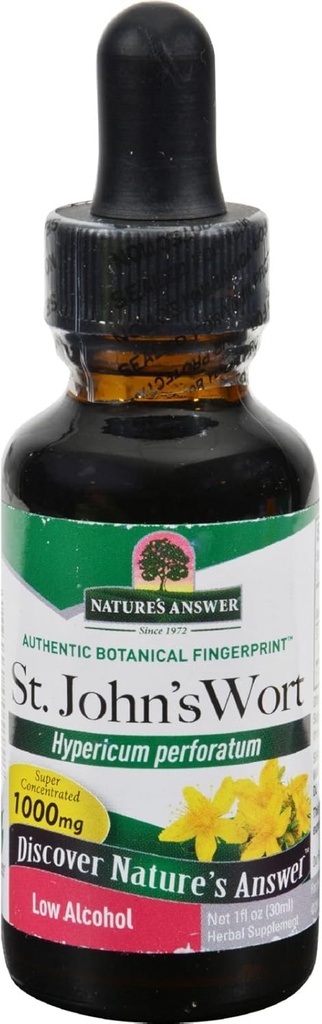 Naturens svar St. John 's Wort Extract med Organic Low Alcohol 1 Fluid Ounce Budding 124; Vegan Buddy 124; Non- GMO Buddy 124; Gluten Free Buddy 124; Kosher Buddy 124; Lavet i USA Buddy 124; Single Count