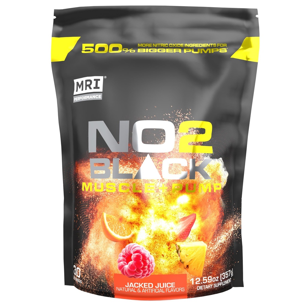 MR NO2 Sort nitrogenoxid supplement til pumpe, muskelvækst, vaskularitet & energi - kraftfuld Stimulerende-fri Pre- træning med Citrullin (30 Servere) (Jacked Juice)