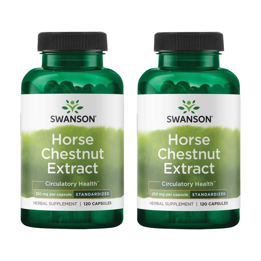 Swanson Horse Chestnut 22% Aescin (Standardized) 250 Milligram 120 Kapsler (2 Pack)