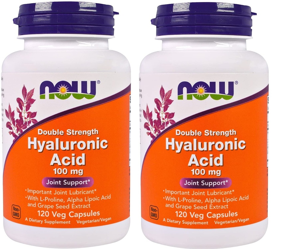 Nu fødevarer - Hyaluronsyre 100 mg - 120 Veg Capsule (pakke med 2)
