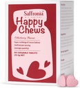 Unichi Safphronia Happy Chews, Saffron Supplement for Mood Balance Support og Stress Reduktion, Elderberry Flavour, 60 tabletter