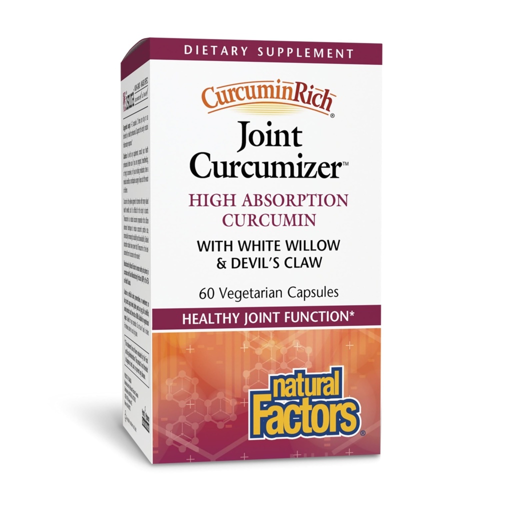 CurcuminRich fælles Curcumizer af naturlige faktorer, Support Sunde Joints, hjerte og naturlig inflation Response med hvid Willow, 60 kapsler (30 portioner)