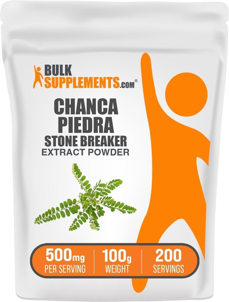 BulkSupplements.com Chanca Piedra Extract Powder - Chanca Piedra Stone Breaker, Nyre Support Supplement - Vegan & Gluten Free, 500mg per Serving, 100g (3,5 oz) (Pack of 1)