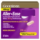 GoodSense Aller- Ease - Fexofenadine Hydroklorid 180 mg tabletter - 24 timers allergimedicin til indendørs og udendørs lindring, 30 Tæl