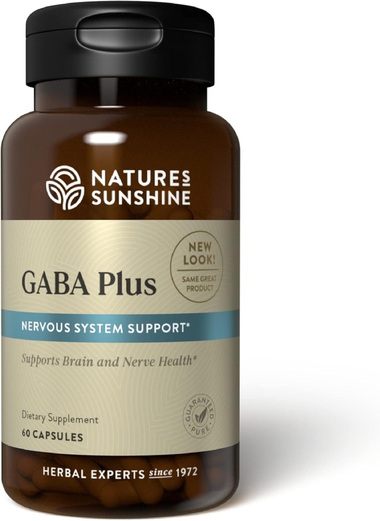 Nature 's Sunshine GABA Plus, 60 kapsler, Kosher Buddy 124; Hjerne Sundhed og Nervesystemet Støtte til at hjælpe med at finde en følelse af afspænding og fred