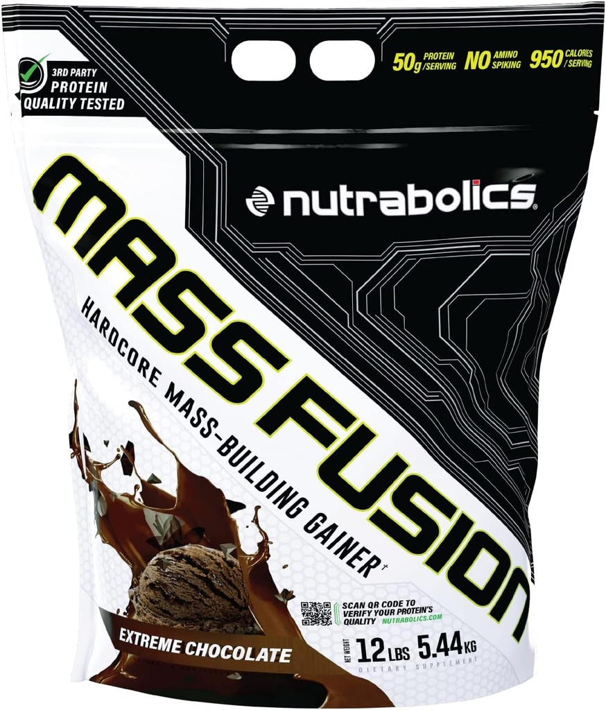 Nutrabolics Mass Fusion (Ekstrem chokolade, 12 Ib (29 Servere))