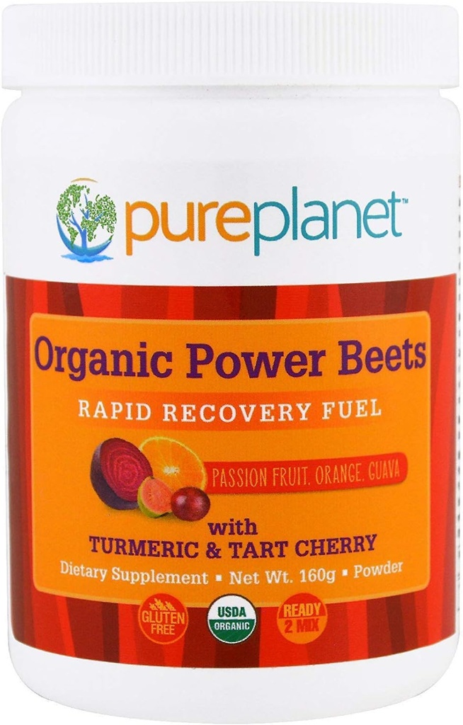 Pure Planet Organic Power Beets Hurtig Inddrivelse Fuel Passion Fruit Orange Guava 160 g