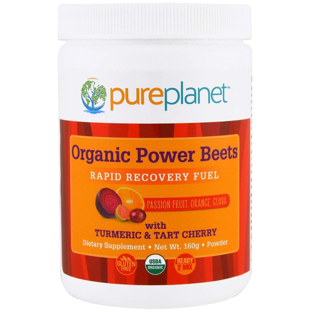 Pure Planet Organic Power Beets Hurtig Inddrivelse Fuel Passion Fruit Orange Guava 160 g