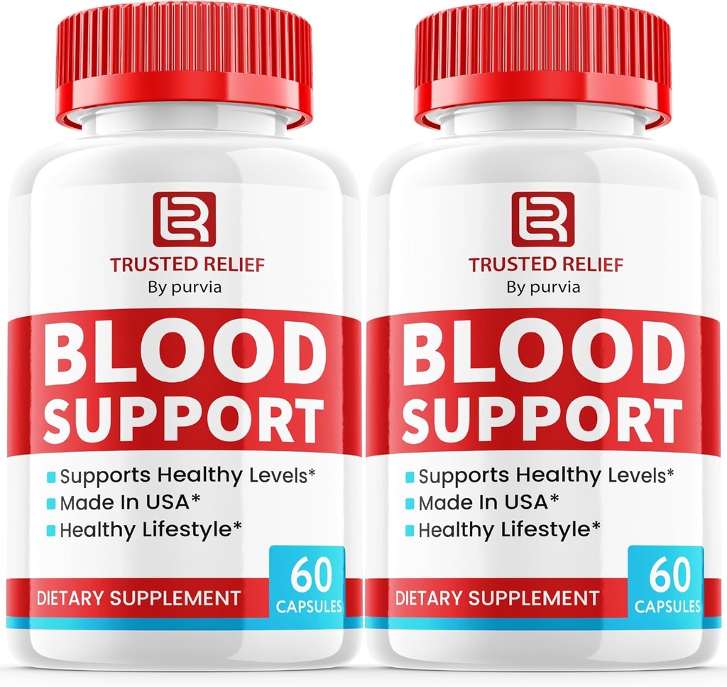 (2 Pack) Trusted Relief Blood Support Pills - Official Formel - Trusted Relief Kapsler TrustedRelief Support Kapsler Trusted Relief Advanced Formel Blood Support Vitamin Supplement (120 Kapsler)