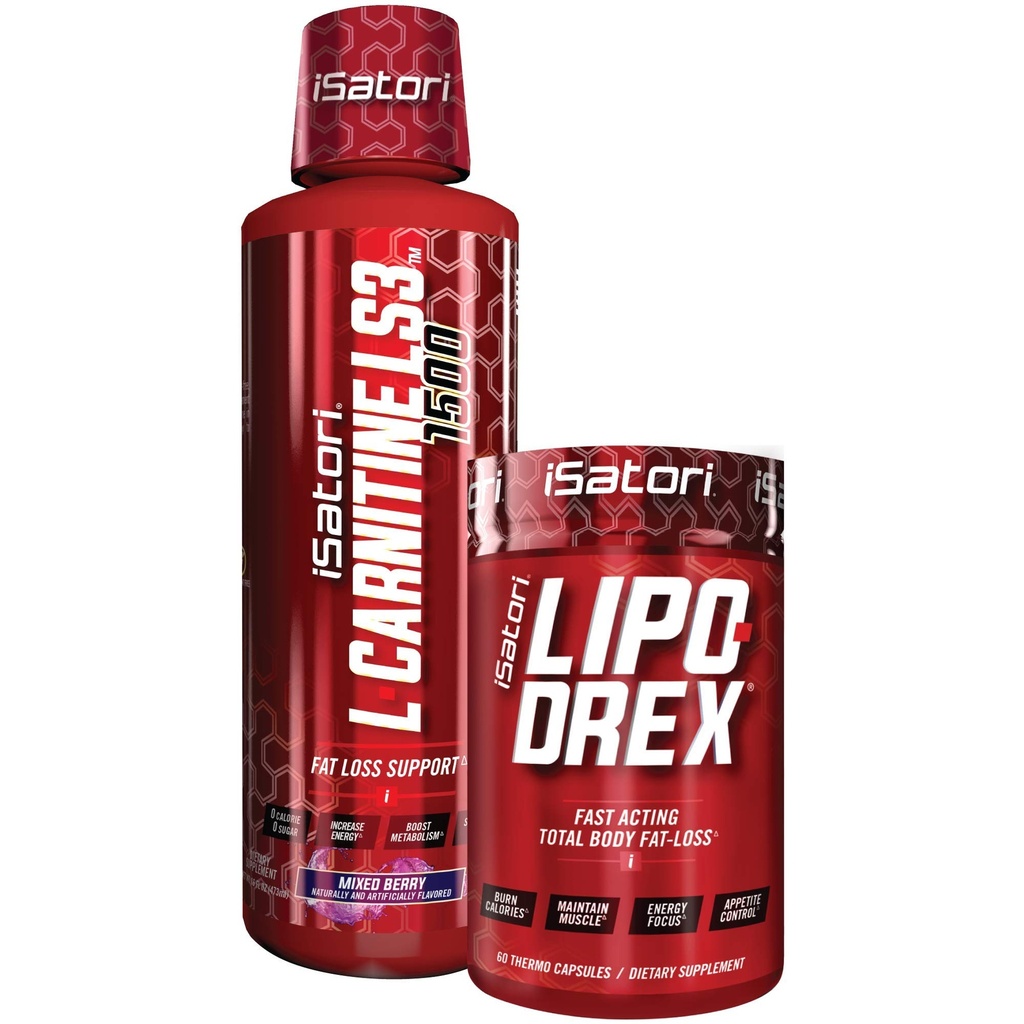 iSatori Lipo- Drex Fat Loss Thermogen Formel - Hurtig fungerende vægttab -Appetite Suppressant (60 kapsler) L- Carnitin flydende Fat Burner og Metabolisme Activator- blandet berry (32 Servere)