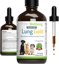 Pet Wellbeing Lung Gold for Dogs & Cats - Vet- Formuleret - Lung & Respiratorisk immunforsvar, Open Airways, Easy Breathing - Natural Herbal Supplement 4 oz (18 ml)
