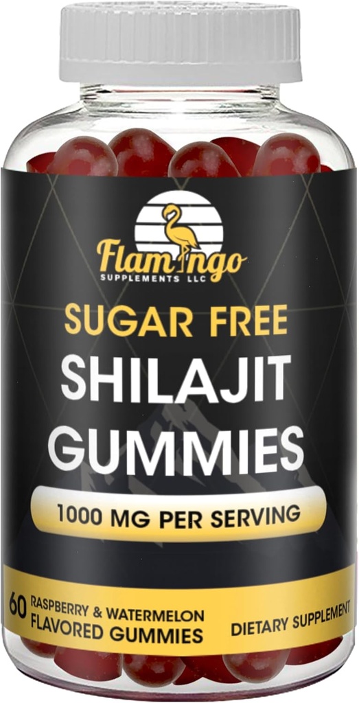 Sugar Free Shilajit Gummies (1000 mg servering) - Natural Himalayan Organic Fulvic Acid Shilajit Supplement for mænd og kvinder -60 Gummy Chews