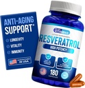 Vi kan lide Vitaminer Resveratrol 1000mg per servering - 180 Let at synke Veggie kapsler - Natural Resveratrol Supplement 1000mg - Antioxidant Supplement Hjælper support Anti- Aging og immunsystem