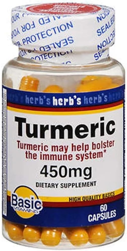 Grundlæggende vitaminer gurkemeje 450 mg kapsler - 60 ct, pakning med 2 stk.