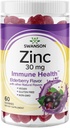 Swanson Zink Gummies - Alle naturlige vitamintilskud Fremme Antioxidant Aktivitet & Bodily Defense - Hjælper til at støtte dit immunsystem & en sund krop - (Elderberry, 60 Gummies)