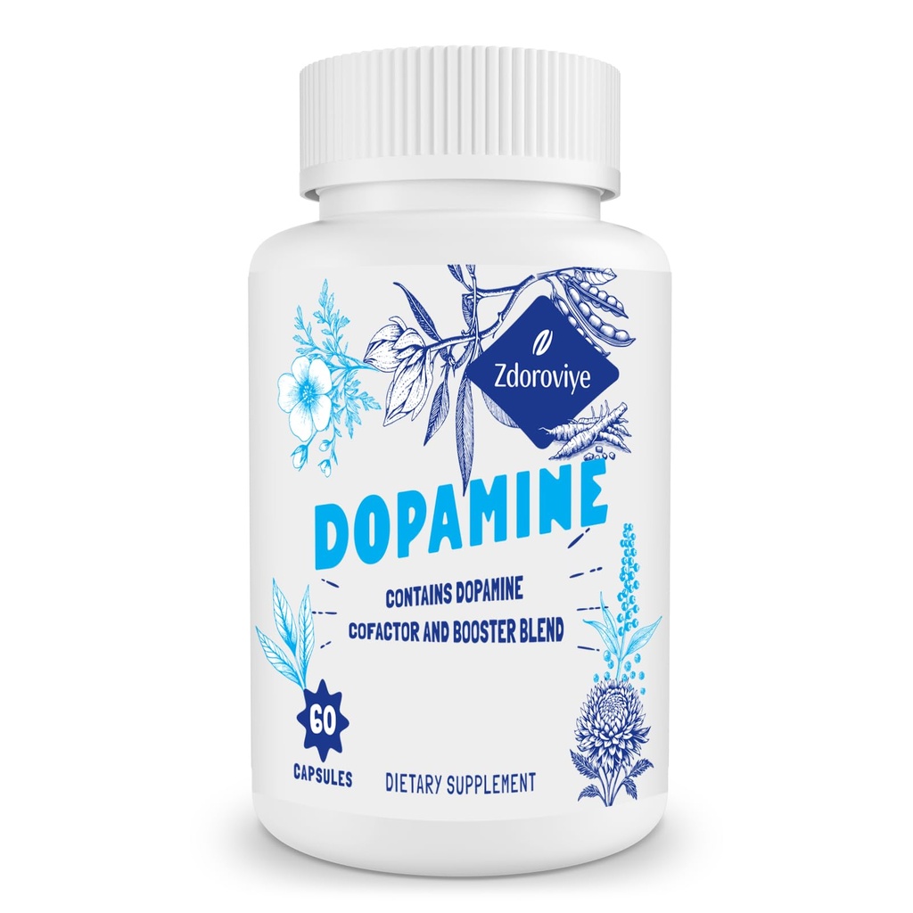 Zdoroviye Dopamine Supplements for Men and Women - Contains 500mg Mucuna Pruriens Extract (40% L-DOPA) - 60 Capsules (1 Pack)