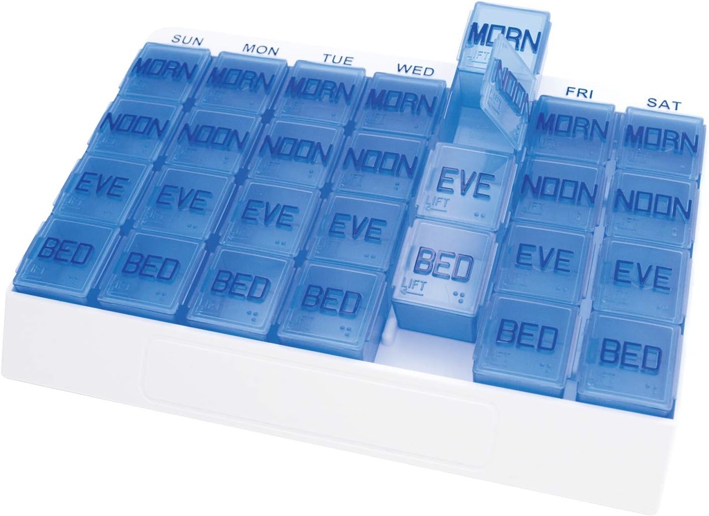Apex 7 Dag 4 - Time- Per- Day Medi bakke pil Organizer (Stor)