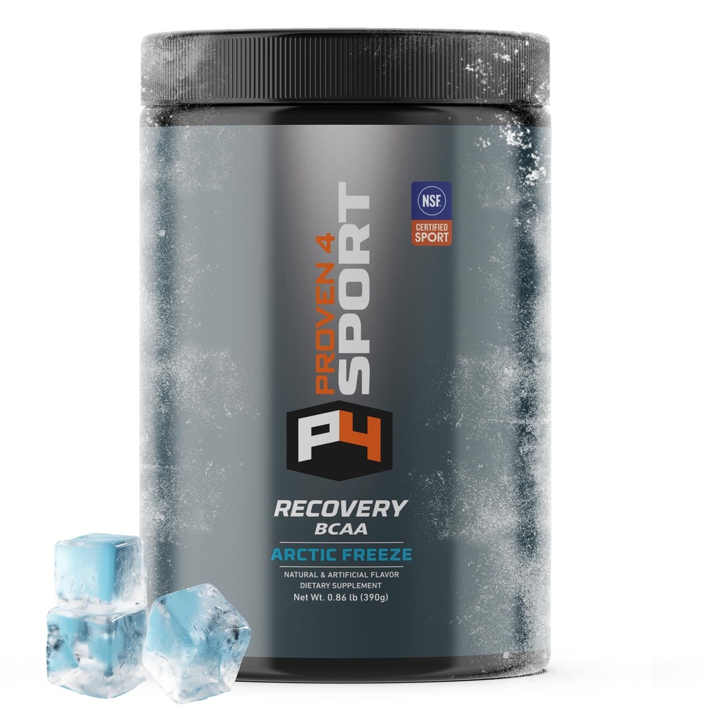 Proven4 Bcaa Post Workout Recovery Powder - NSF Certified for Sport Muscle Recovery Kosttilskud med Electrolytes og Aminosyrer Powder Arctic Freeze Flavor 30 Servering