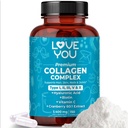 Love You Premium Collagen Complex - Type I, II, III, V & X - Hår, Hud, Nails, Joints & Gut Support - Hydrolyzed Bovin Collagen Peptider - Grass- Fed, Non- GMO, 120 Kapsler, USA Made