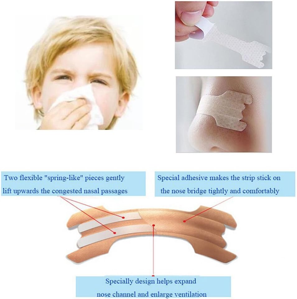 30 Natural Drug-Free Kids Better Breath Nasal Strips for Nasal Congestion, Allergy, Cold, Flu, Sinus, Stuffy Nose, Snoring, Deviated Septum, Sleep Aid, Athletic Performance - Ages 5 and Above