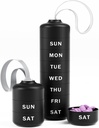 Betife Cute Pill Organizer, Cute Weekly Pill Box til Rejser, Cute Daily Pill Case 7 Dag, med 7 store stablede kompartmenter, Sturdy ABS Pill Holder for Vitamin Supplement Medicin (sort)