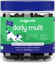 PupGrade Daily Multivitamin for Hunde - All- in- One supplement til fordøjelsesbesvær, immunforsvar, hud og coat sundhed - 32 sunde næringsstoffer, Probiotiske enzymer, Omega Fish Oil, Vitaminer A, C, D & E - 30 bløde tygger