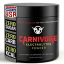 Premium Hydration Powder til Carnivore Diet - Balanceret Electrolyte Support, Zero Carb, Keto Friendly - Supplement til optimal energi & inddrivelse - 90 Servering (Unflavored)