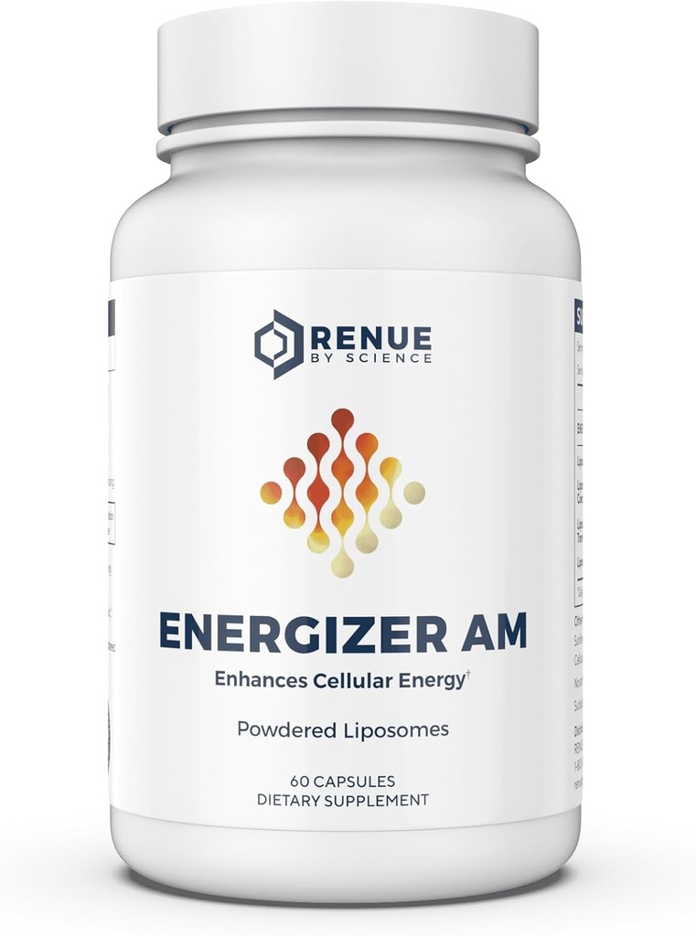 Renue By Science Energizer AM Note 124; Liposomal Resveratrol Hesperidin & Green Tea Supplement # 124; 60 Kapsler med Trans Resveratrol (65mg) Hesperidin (150mg) Green Tea Extract (35mg) - Non- GMO Note 124; Lavet i USA