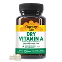 Country Life Vitamin A 10.000 IE - immunsupport, Skin & Eye Health supplement, Certificeret Gluten- Free, Vegan, Halal, Kosher, 50% Beta- Caroten & 50% Retinyl Palmitat, Easy Absorption - 100 tabletter