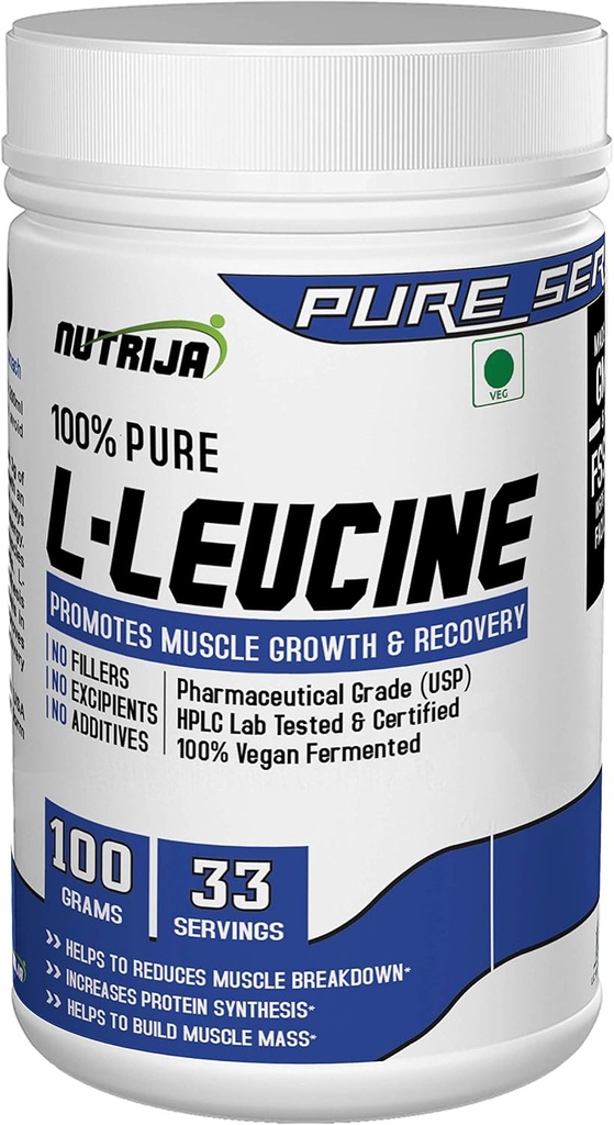 L- Leucine - 100grams Beeg 124; 100% Pure & USP Grade - Ideal Intra Workout Supplement