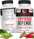 Thyreoideastøtte til kvinder & mænd - Ashwagandha, Cayenne, Schisandra, & Kelp til thyreoideasundhed - Zink, B12-vitamin og jod Kosttilskud til Thyreoidea - Thyreoideaforsvar 30 Kapsler