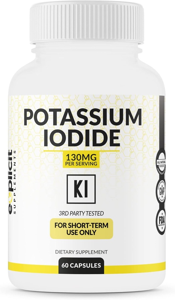 Kalium Iodide 130mg dosis - 30 Serveringer - Thyroid Support & Defense