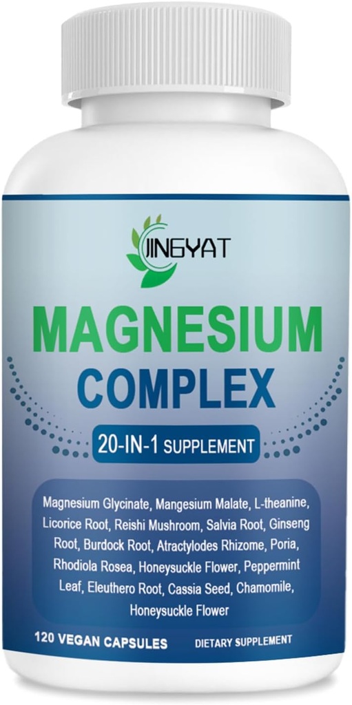 Cortisol Kosttilskud til kvinder Softels, Magnesium Glycinate 400mg w / Magnesium Malat, L- theanin, Salvia Root, Ginseng Root, Burdock Root & Rhodiola Rosea Plant Complex for Calm, Focus, Sleep