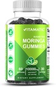 Vitamatisk sukker fri Moringa Gummies - 10.000 mg Ækvivalent per servering (fra 200 mg af 50: 1 ekstrakt) - Grøn superfood supplement - 60 pectin- baserede Vegan Gummies - Ingen sukker tilsat