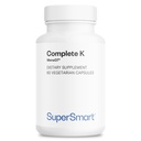 Supersmart - Complete K - med K1, K2 (MK4 + MK7) - Fuld Spectrum Vitamin K Support 124; Non- GMO & Gluten Free - 60 vegetariske kapsler